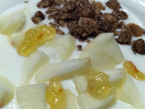 りんご✻マーマレード✻チョコグラノラのヨーグルト♪